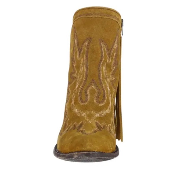 Old Gringo Tan Heeled Boots with Fringe - Picture 10 of 11